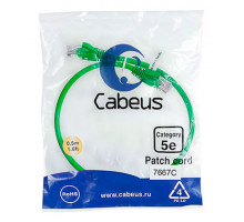 Патч-корд Cabeus PC-UTP-RJ45-Cat.5e-0.5m-GN Кат.5е 0.5 м зеленый