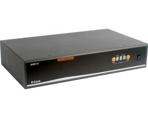 Переключатель KVM D-Link, портов: 16 х VGA D-SUB (HDB-15), 41х235х82 мм (ВхШхГ), KVM over IP: есть, USB, RJ45, PS/2, цвет: чёрный