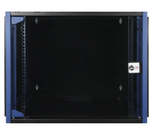 Шкаф телекоммуникационный настенный Datarex, 19&quot;, 9U, 357х600х450 мм (ВхШхГ), дверь: стекло, разборный, цвет: чёрный