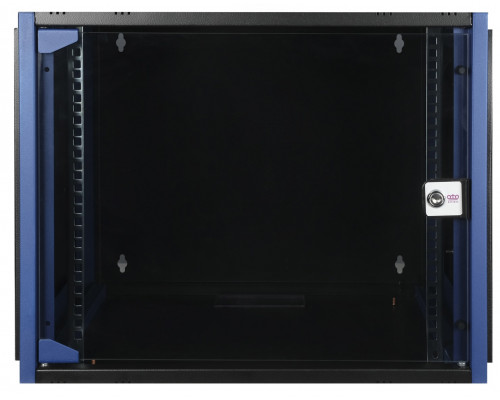 Шкаф телекоммуникационный настенный Datarex, 19&quot;, 9U, 357х600х450 мм (ВхШхГ), дверь: стекло, разборный, цвет: чёрный