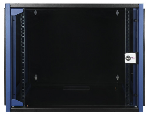 Шкаф телекоммуникационный настенный Datarex, 19", 9U, 357х600х450 мм (ВхШхГ), дверь: стекло, разборный, цвет: чёрный