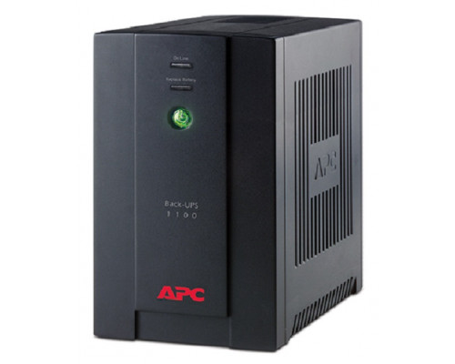 ИБП APC Back-UPS, 1100ВА, шнур 1.16 метра, линейно-интерактивный, напольный, 130х336х215 (ШхГхВ), 230V,  однофазный, Ethernet, (BX1100CI-RS)