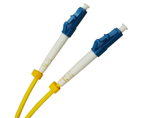 Комм. шнур оптический BNH Tight Buffer, Duplex SC/LC (UPC/UPC), OS2 9/125, LSZH, 3м, Ø 3мм, синий хвостовик, цвет: жёлтый