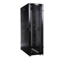 Шкаф серверный напольный Systeme Electric Optimum, 42U, 1992х600х1070 мм (ВхШхГ), дверь: перфорация, боковая панель: сплошная съемная, цвет: чёрный