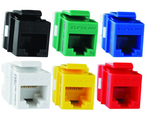 Модуль универсальный Eurolan, keystone, 1хRJ45, кат. 5е, неэкр., цвет: синий
