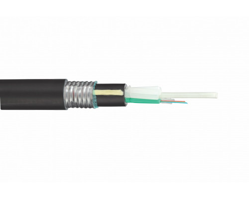 Кабель ВО Eurolan L04 Loose tube,  64хОВ, OM4 50/125, ПЭ, Ø 13мм, снаружи зданий, бронированный, цвет: чёрный