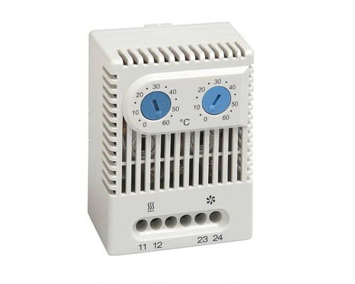 Термостат STEGO ZR 011, 67х50х46 мм (ВхШхГ), на DIN-рейку, для нагревателя, 250V, разноцветный, диапазон настройки (NO) от 0°C до +60°C, (NO) от 0°C д