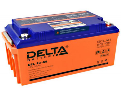 Аккумулятор для ИБП Delta Battery GEL, 173х167х350 мм (ВхШхГ),  необслуживаемый электролитный,  12V/65 Ач, цвет: жёлтый, (GEL 12-65)