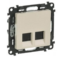 Розетка информационная Legrand Valena Life, 2x RJ45, кат. 5е, неэкр., внешняя, 51х58 мм (ВхШ), цвет: слоновая кость, (LEG.753541)