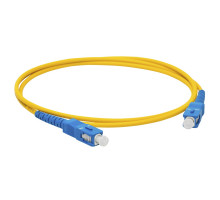 Комм. шнур оптический Lanmaster, Simplex SC/SC (UPC/UPC), OS2 9/125, LSZH, 5м, синий хвостовик, цвет: жёлтый