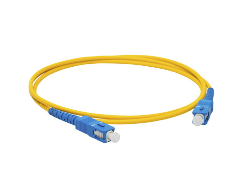 Комм. шнур оптический Lanmaster, Simplex SC/SC (UPC/UPC), OS2 9/125, LSZH, 5м, синий хвостовик, цвет: жёлтый