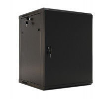 Шкаф телекоммуникационный настенный Hyperline TWB, 19&quot;, 18U, 908х600х450 мм (ВхШхГ), дверь: металл, разборный, цвет: чёрный