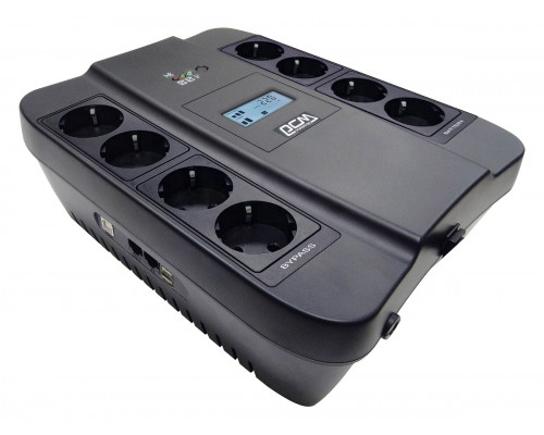 ИБП Powercom SPIDER, 900ВА, lcd, встроенный байпас, линейно-интерактивный, напольный, 285х232х103 (ШхГхВ), 220-240V,  однофазный, (SPD-900U LCD USB)
