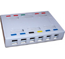 Коробка для наст. монтажа Lanmaster, Keystone, 30,5х170х120 мм (ВхШхГ), 12 модулей, цвет: белый