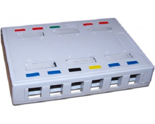 Коробка для наст. монтажа Lanmaster, Keystone, 30,5х170х120 мм (ВхШхГ), 12 модулей, цвет: белый