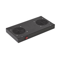Вентиляторный модуль SILART SVB, 12V, 19", 1U, 45х415х220 мм (ВхШхГ), вентиляторов: 2, 48 дБ, поток: 386 м3/ч, для шкафов и стоек, цвет: чёрный