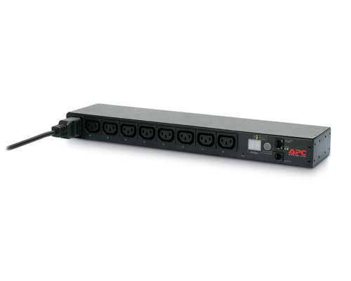 Блок силовых розеток APC, IEC 320 C13 х 8, вход IEC 320 C20, шнур 2,5 м, 44х445х108 мм (ВхШхГ), 16А, чёрный