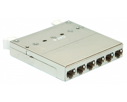 Кассета Eurolan, портов: 6 х RJ45, кат. 6, экр., цвет: сталь, (27C-00-F6-06BL)