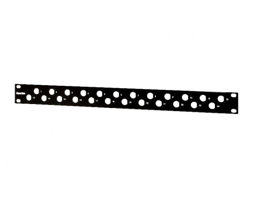 Комм. патч-панель наборная Hyperline, 19&quot;, 1HU, портов: 24 х BNC, кат. 5-7A, цвет: чёрный, (PPBL-BNC-19-24BNC)