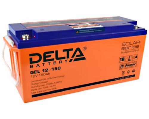 Аккумулятор для ИБП Delta Battery GEL, 241х170х484 мм (ВхШхГ),  необслуживаемый электролитный,  12V/150 Ач, цвет: жёлтый, (GEL 12-150)