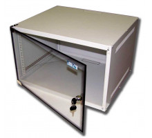 Шкаф телекоммуникационный настенный TWT Lite, 19&quot;, 9U, 501х600х450 мм (ВхШхГ), дверь: стекло, разборный, цвет: серый