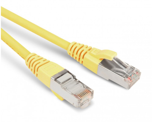 Шнур комм. Hyperline, кат. 5е, экр., STP, RJ45/RJ45, LSZH, AWG26 5м, жёлтый