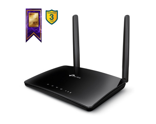 Маршрутизатор TP-Link, портов: 4, LAN: 4, WAN: 1, скорость мб/с: 733, антенн: 2, USB: Нет, 33,5х174х124,5 мм (ВхШхГ), цвет: чёрный, Archer MR200