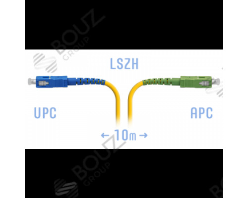 Патчкорд оптический BOUZ, SC/UPC-SC/APC, SM, Simplex, 10 метров, LSZH 3мм