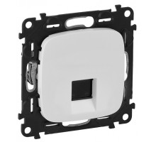 Лиц. панель розеточная Legrand Valena Allure, 1х RJ45, 58х51 мм (ВхШ), плоская, для розетки RJ45, цвет: белый (LEG.755415)