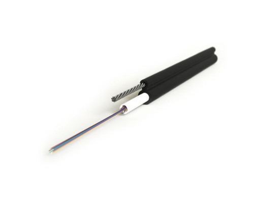 Кабель ВО Hyperline FO-SRA-OUT Single loose tube,  4хОВ, SMF-28 9/125, PE, Ø 12,9мм, снаружи зданий, небронированный, цвет: чёрный, с тросом
