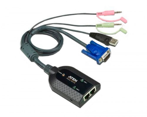 Переходник Aten, портов: 2, RJ45/HDB-15/stereo-Plug/USB(Type A), 212 х 560 х 910 мм, (KA7178-AX)