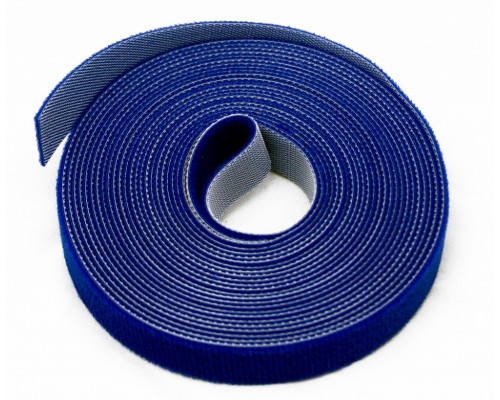 Лента липучая Hyperline WASNR, 16 мм Ш, 5 000 мм Д, материал: полиамид тканное плетение, цвет: синий