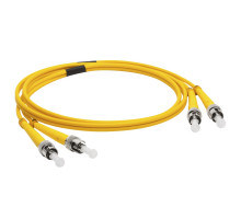 Комм. шнур оптический Lanmaster, Duplex ST/ST (APC), OS2 9/125, LSZH, 7м, металл хвостовик, цвет: жёлтый