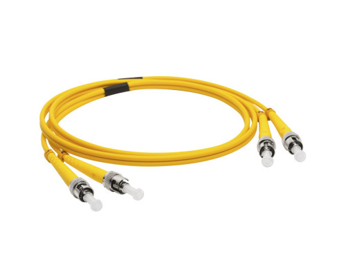 Комм. шнур оптический Lanmaster, Duplex ST/ST (APC), OS2 9/125, LSZH, 7м, металл хвостовик, цвет: жёлтый