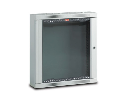 Шкаф телекоммуникационный настенный Lande NETbox HOME, 19&quot;, 12U, 640х600х300 мм (ВхШхГ), дверь: стекло, цвет: серый