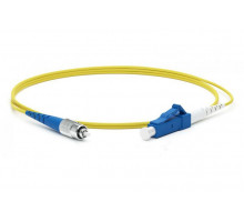 Комм. шнур оптический Hyperline, Simplex FC/LC (UPC), OS2 9/125, LSZH, 2м, Ø 2мм, синий хвостовик, цвет: жёлтый