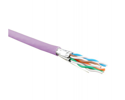 Кабель витая пара Hyperline UFTP4-C6-S23-IN-LSZH, LSZH (нг(A)-HF), U/FTP, кат. 6, проводник Ø 0,57мм, 500м, тип прокладки: внутри зданий, цвет: розовы