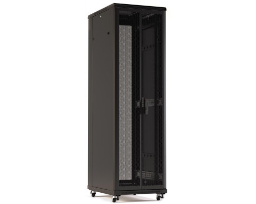 Шкаф серверный напольный Hyperline TTR, IP20, 42U, 2055х600х1200 мм (ВхШхГ), дверь: двойная распашная, перфорация, боковая панель: сплошная съемная, р