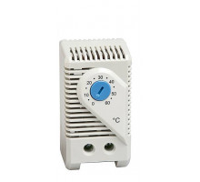 Термостат STEGO KTS 011, 60х33х43 мм (ВхШхГ), на DIN-рейку, для нагревателя, 250V, синий, диапазон настройки 0 до +60 °C