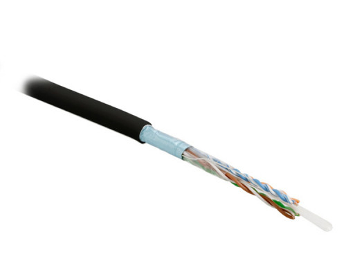 Кабель витая пара Hyperline FUTP4-C5E-S24-IN-PVC, PVC, F/UTP, кат. 5е, проводник Ø 0,51мм, 305м, тип прокладки: внутри зданий, цвет: чёрный