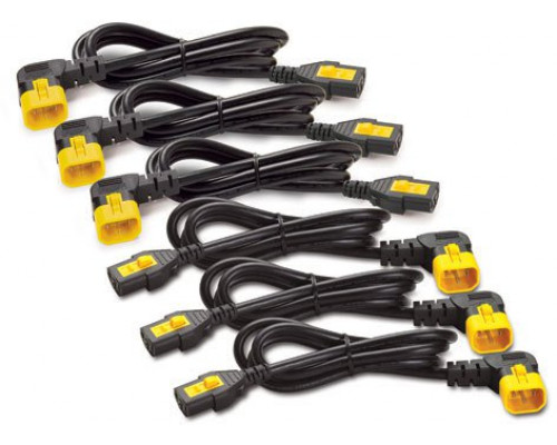 Силовой шнур APC, IEC 320 C13, вилка IEC 60320 С14, 0.61 м, 10А, 3 шнура с левым углом, 3 шнура с правым углом., цвет: чёрный