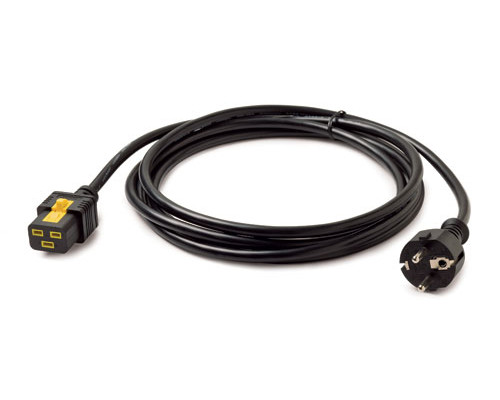 Силовой шнур APC, IEC 320 C19 , вилка Schuko CEE 7/7P, 3 м, 16А, цвет: чёрный