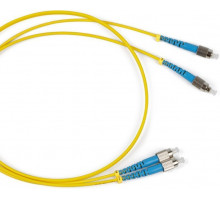 Комм. шнур оптический Lanmaster, Duplex LC/FC (UPC/UPC), OS2 9/125, LSZH, 5м, синий хвостовик, цвет: жёлтый