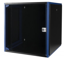 Шкаф телекоммуникационный настенный Datarex, 19&quot;, 12U, 490х600х600 мм (ВхШхГ), дверь: стекло, разборный, цвет: чёрный