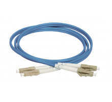 Комм. шнур оптический ITK, Duplex LC/LC (UPC/UPC), OM4 50/125, LSZH, 2м, белый хвостовик, цвет: синий