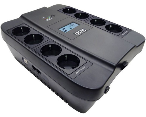 ИБП Powercom SPIDER, 1100ВА, lcd, встроенный байпас, линейно-интерактивный, напольный, 285х232х103 (ШхГхВ), 230V,  однофазный, Ethernet, (SPD-1100U LC
