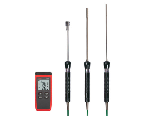 Термометр RGK, (CT12+TR10A+TR10S+TR10W с поверкой), с дисплеем, питание: батарейки, корпус: пластик, зонд температуры+погружной+поверхност., (779784)