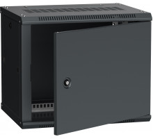 Шкаф навесной ITK LINEA W, 19&quot;, 6U, 370х600х450 мм (ВхШхГ), дверь: металл, разборный, цвет: чёрный