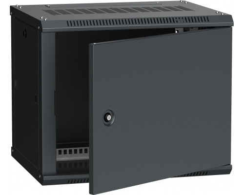 Шкаф навесной ITK LINEA W, 19", 6U, 370х600х450 мм (ВхШхГ), дверь: металл, разборный, цвет: чёрный