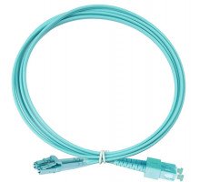 Комм. шнур оптический Eurolan Tight Buffer, Duplex SC/LC, OM3 50/125, LSZH (нг(A)-HF), 3м, бирюзовый  хвостовик, цвет: бирюзовый